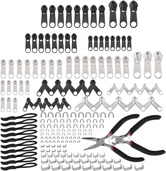 Zipper Repair Kit - Zipper Replacement - Bag Repair - Complete Set - 194 Stuks - Various