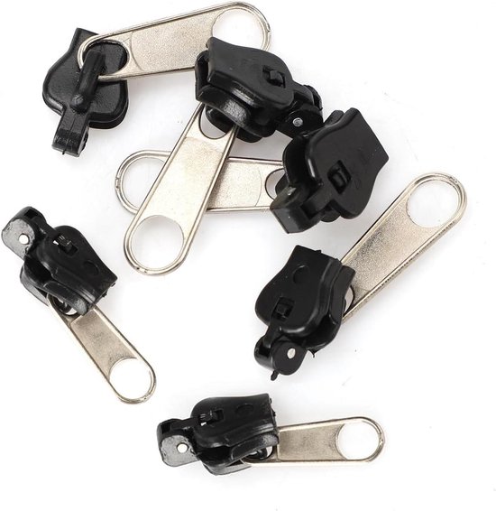 Zipper Reparatie Kit - Universele Ritsen - Kleding Repareren - Eenvoudig Bevestigen - 6 Stuks - Zwart