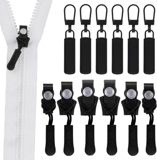 Zipper Replacement Kit, Rits Repair Kit | Set van 12 metalen ritsen, snelle reparatiegereedschap,3 verschillende maten Rits Vervangen Beginnersvriendelijk voor reizen, thuis van Merkloos