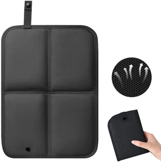 Zitmatje - Wandel zitmatje - Opvouwbaar kussen - Waterdichte opvouwbare mat - Reiskussen - Waterdicht en warmte-isolerend - 37*27,5 cm - Geschikt voor reizen, wandelen, kamperen en tuinieren - Zwart van Merkloos