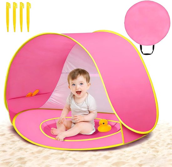 ZMR® Strandtent Baby - Strandtent Pop Up - Tent Baby - Roze - 80cm x 70cm x 120cm