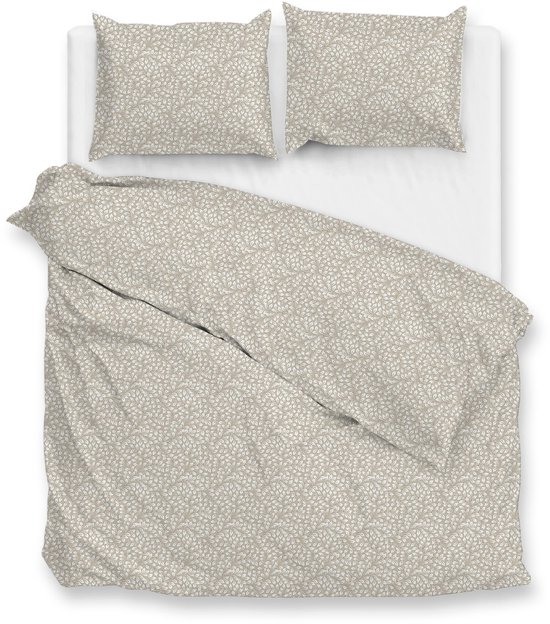 Zohome Dekbedovertrek Eliana - Natural - Bladeren - Dekbedovertrek 260x200/220 cm - 100% Microvezel - Lits-Jumeaux XL van Merkloos