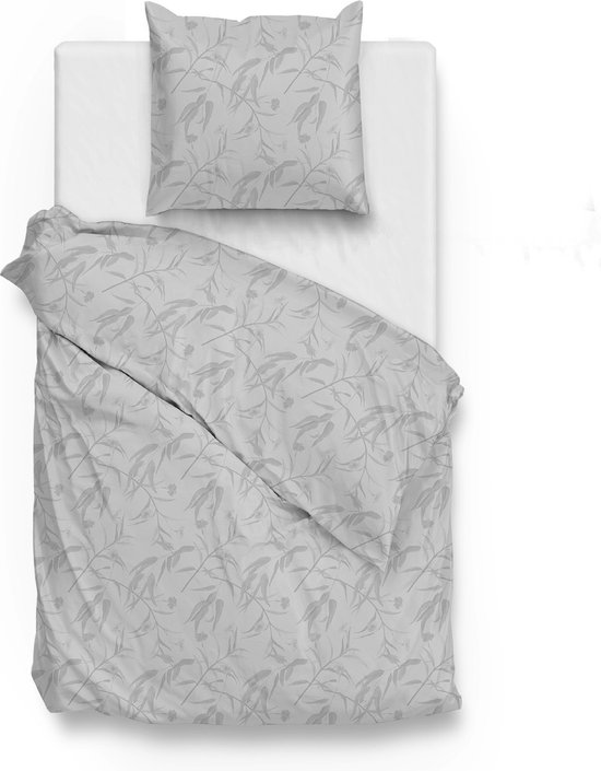 Zohome Dekbedovertrek Fiori-di-Satinado - Abstract Bedlinnen - 140x220 - Grijs - Dekbedhoes van 100% Katoen-Satijn van Merkloos