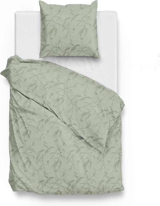 Zohome Dekbedovertrek Fiori-di-Satinado - Abstract Bedlinnen - 140x220 - Groen - Dekbedhoes van 100% Katoen-Satijn van Merkloos