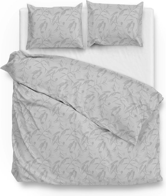 Zohome Dekbedovertrek Fiori-di-Satinado - Abstract Bedlinnen - 200x220 - Grijs - Dekbedhoes van 100% Katoen-Satijn van Merkloos