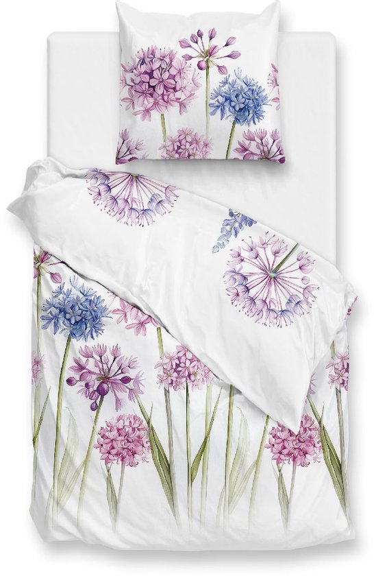Zohome Dekbedovertrek Noemi - Multi - Eenpersoons - Dekbedhoes van 100% Katoen - Bloemen - 140x220 + 1 sloop 60/70 cm - AW25 van Merkloos