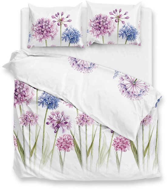 Zohome Dekbedovertrek Noemi - Multi - Lits-jumeaux - Dekbedhoes van 100% Katoen - Bloemen - 260x220 + 2 slopen 60/70 cm - AW25 van Merkloos