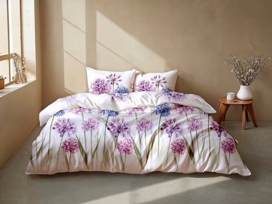 Zohome Dekbedovertrek Noemi - Multi - Tweepersoons - Dekbedhoes van 100% Katoen - Bloemen - 200x220 + 2 slopen 60/70 cm - AW25 van Merkloos