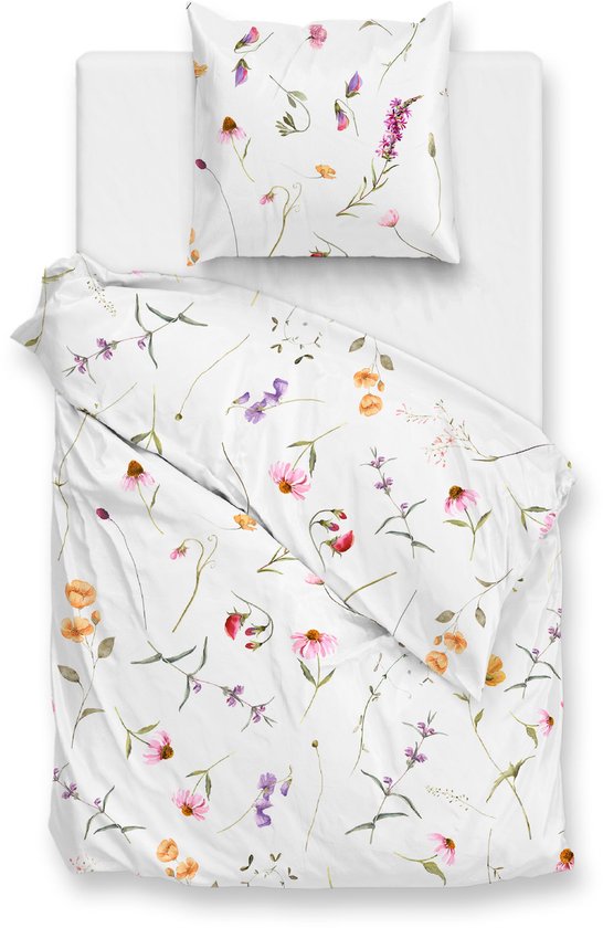 Zohome Dekbedovertrek Rosella - Multi - Bloemen - Dekbedovertrek 140x200/220 cm - 100% Microvezel - Eenpersoons Dekbedovertrek van Merkloos