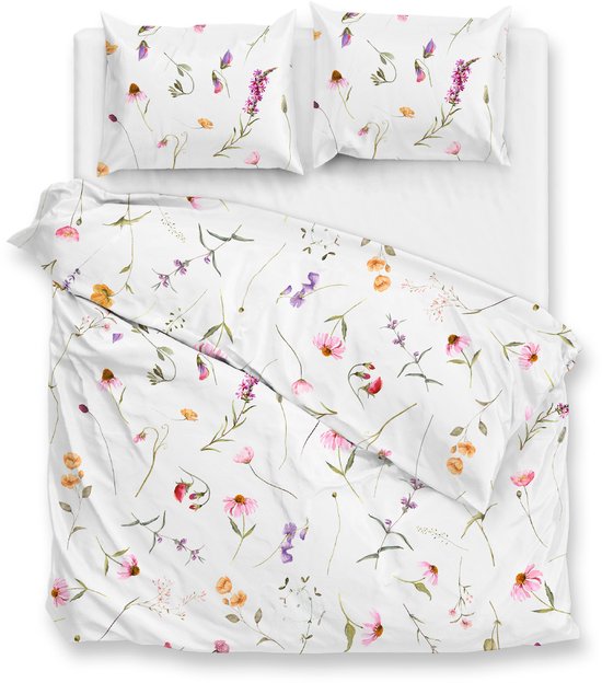 Zohome Dekbedovertrek Rosella - Multi - Bloemen - Dekbedovertrek 200x200/220 cm - 100% Microvezel - Tweepersoons Dekbedovertrek van Merkloos