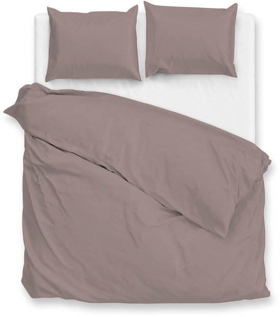 Zohome Dekbedovertrek Satinado - Paars - Lits-jumeaux - Dekbedhoes van 100% Katoen-Satijn - Uni - 240x220 + 2 slopen 60/70 cm van Merkloos