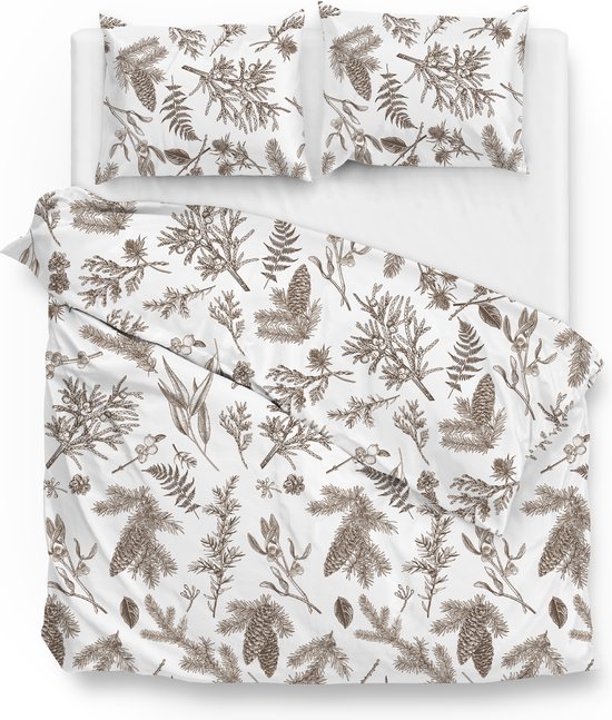 Zohome Esme Dekbedovertrek - Lits-jumeaux - Flanel - 240x200-220cm - Wit van Merkloos