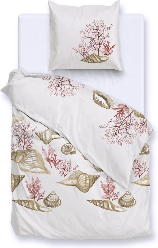Zohome Guscio Dekbedovertrek - 100% Katoen-Satijn - 140x220 - Beige