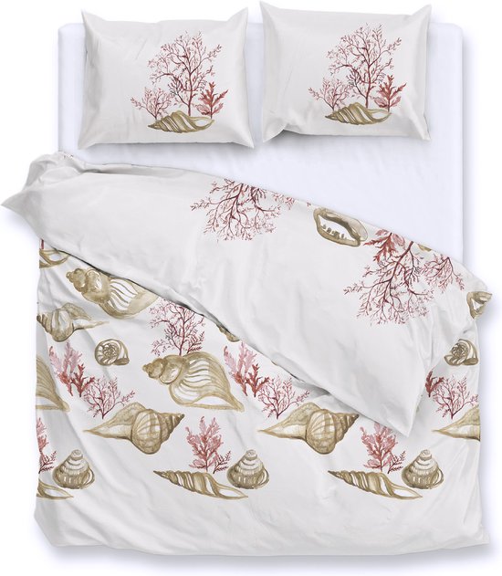 Zohome Guscio Dekbedovertrek - 100% Katoen-Satijn - 240x220 - Beige van Merkloos