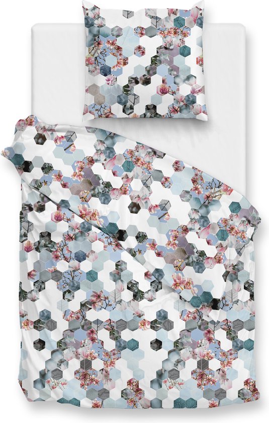 Zohome Vanessa Dekbedovertrek - Eenpersoons - Flanel - 140x200-220cm - Multi van Zohome