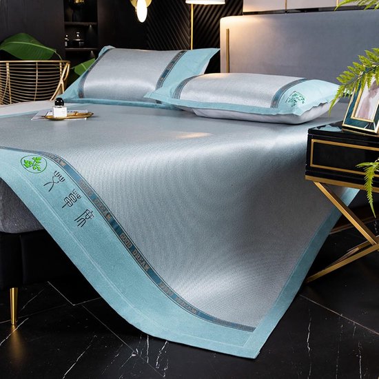 Zomer Koelmat - Slaapmat - Comfortabel Slapen - Natuurlijke Muggenwering - 120cm Breed - Blauw