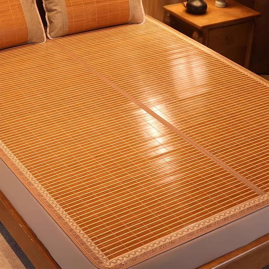 Zomer Slaapmat, 190/195/200/220cm Gekarboniseerd Bamboe Zomer Slaapmat, Koelende Matras Topper Pad, Ademende Gekarboniseerde Zomer Rotan Slaapmat-voor Slaapkamer Tweepersoonsbed (Size : L220xW