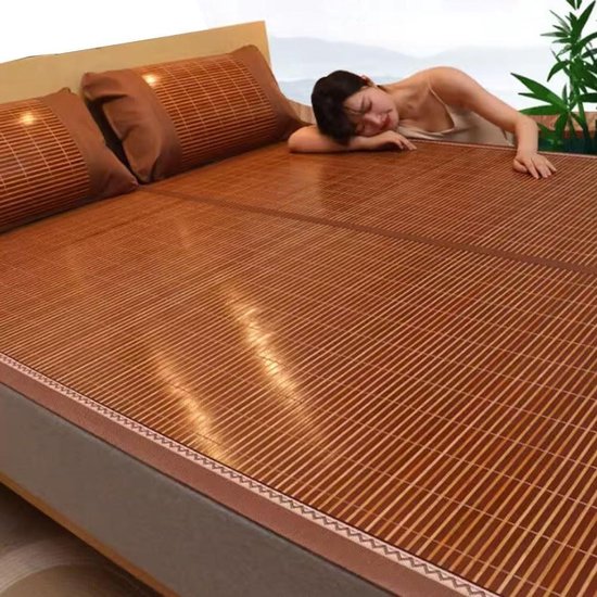 Zomer Slaapmat - Bamboe Mat - Koel Slapen - Dubbelzijdig Gebruik - 180x200cm - Natuurlijk