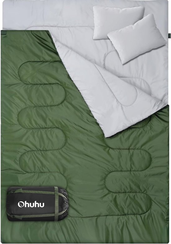 Zomer Slaapzak voor Twee Personen - Waterdicht en Lichtgewicht Kampeerslaapzak met Kussens van Lumaland