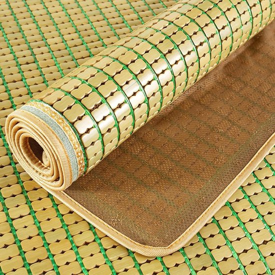 Zomer Verkoelende Slaapmat - Gladde Matras Verfrissend - Koel Slapen - Natuurlijk Bamboe Handgeweven - 70x150cm - Geel