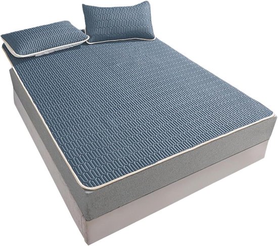 Zomerbedmat - Koel laken - Koel slapen - Frisse zijdestof - 180 x 200 cm - Blauw