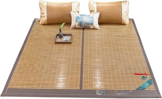 Zomermat Bamboe - Koelmat Zomerslaapmat - Koel Slapen - Verkoolde Bamboe - 135x195cm - Niet gespecificeerd