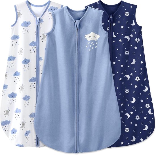 Zomerse Babyslaapzak Set van 3 - 100% Katoen, Ademend, Geschikt voor 6-12 Maanden van Laasy