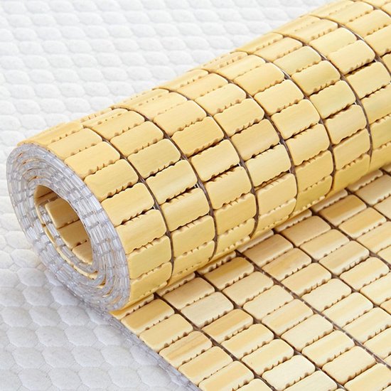 Zomerslaapmat Bamboe - Koelmat Mahjong - Koel Zomeren - Glad Gepolijst Bamboe - 70 cm x 150 cm - Natuurlijk
