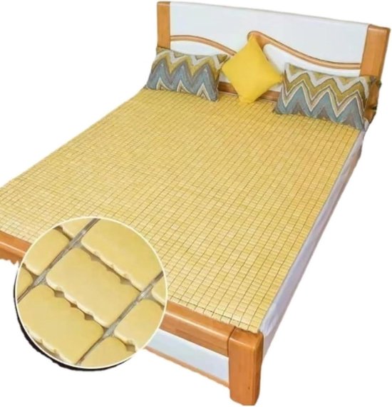 Zomerslaapmat - Bamboe mat - Koel slapen - Gladde afwerking - 1.5x1.95m - Beige