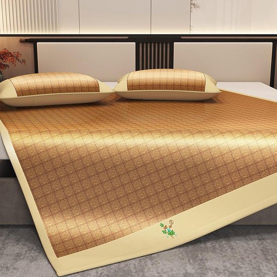Zomerslaapmat - Bamboe matras - Koel slapen - Vochtbarrière - 200x220 cm - Naturel