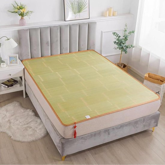 Zomerslaapmat Bamboe - Verfrissend Beddengoed - Koel Slapen - Natuurlijk Materiaal - 140x200cm - Wit
