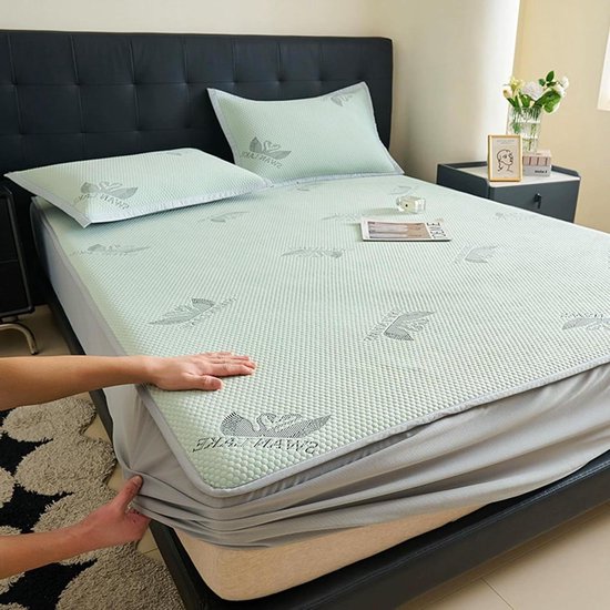 Zomerslaapmat - Koelmat Matras - Verkoeling Zomer - Ademend Microvezel - 150x200cm - Groen