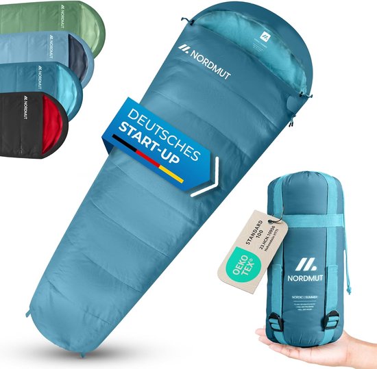Zomerslaapzak - Lichte slaapzak - Outdoor avonturen - Koppelbaar ontwerp - 210 cm lengte - Blauw