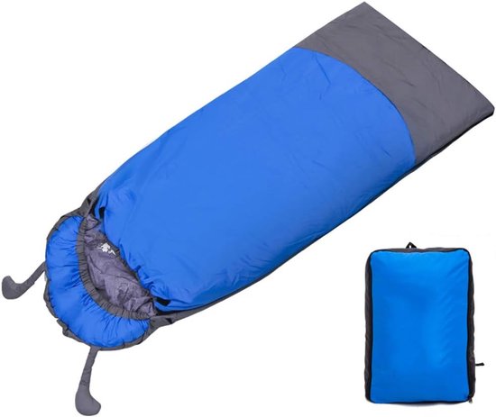 Zomerslaapzak - Reis slaapzak - Kamperen en hiken - Ultralicht ontwerp - 150 x 65 cm - Blauw