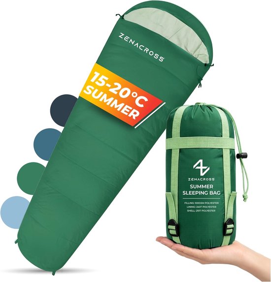 Zomerslaapzak voor volwassenen - Compacte en ultralichte eenpersoonsslaapzak - Ideaal voor kamperen en festivals - ShopVlot