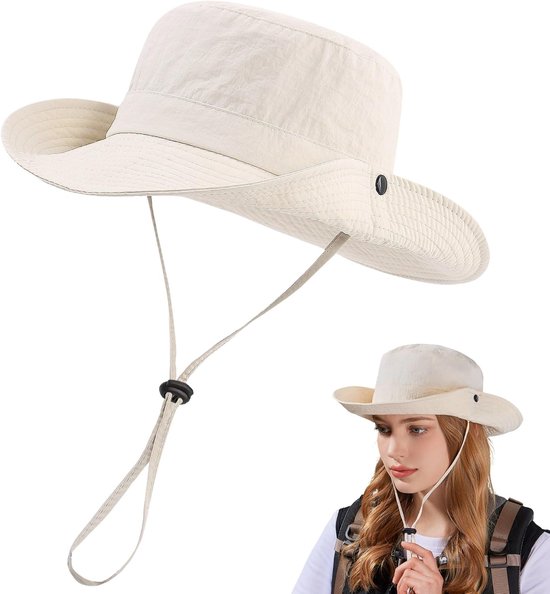Zonhoed dames breed rand - opvouwbaar - UV-bescherming - ideaal voor strand en vissen - ShopVlot