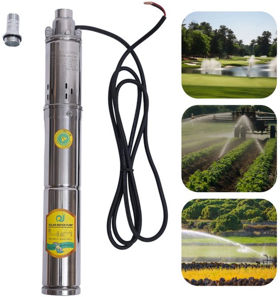 Zonne-energie Diepe Put Waterpomp - 24V - 370W - RVS - Dompelpomp voor Irrigatie - Landbouw & Watervoorziening - Farm Ranch Dompelpomp voor Diepe Putten - Zilver van Vevor