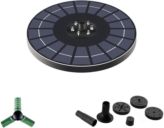 Zonne Fontein Pomp - Waterpomp Tuin - Vogelbad Verrijking - Met Ingebouwde Batterij - 4W 6W