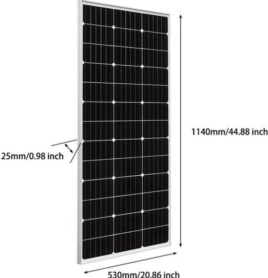 Zonnepaneel - Zonnepanelen - Monokristallijn - 150W - Waterdicht IP65 - Voor Balkon, Camper & Off-grid Systeem - Breed Inzetbaar