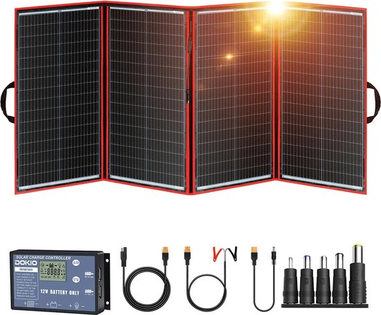 Zonnepanelen - Zonnepanelen compleet pakket - Opvouwbaar - 100W - Zonnepaneel set - Monokristallijn Zonnepaneel - 12V controller- Daglichtpaneel - Zonnepaneel camper van Yuma.