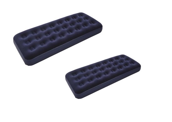ZOVAIO Set van 2x stuks luchtmatras donkerblauw - 20334CN TWIN SIZE- eenpersoons+kindje - 191x99x22cm - Opblaasbare luchtbedden van ZOVAIO