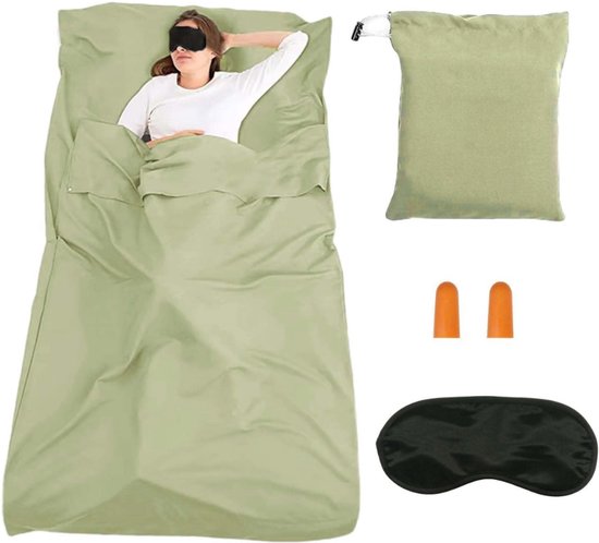 ZRNS® Lakenzak Lichtgewicht - Reisslaapzak - Slaapzak Backpacken - Compact en Wasbaar - Groen