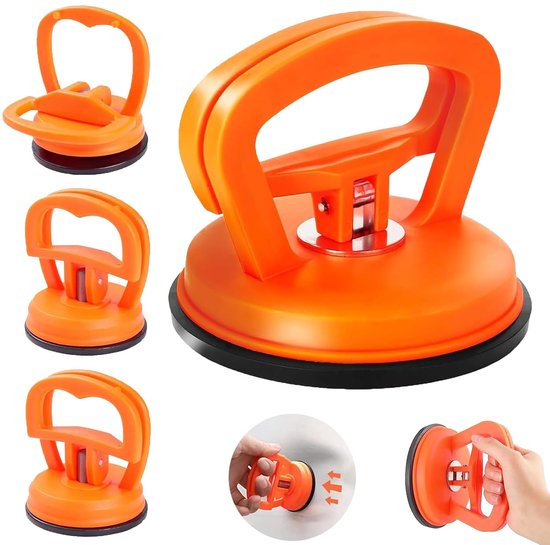 Zuignappen Set - Reparatiedopjes - Deuk Verwijderen - Sterke Zuigkracht - 55x66mm - Oranje van Merkloos