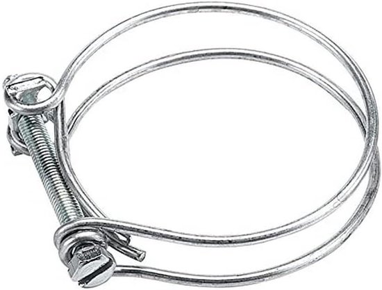 Zuigslangklem - Slangklem Slangenklem - Slangen Bevestigen - Dubbele Draad - 50mm - Zilver