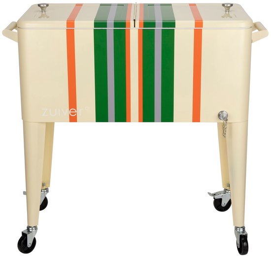Zuiver Cooler Be Cool Koelbox/ Koelwagen Tuin Stripes Lemon - Meerkleurig van Merkloos
