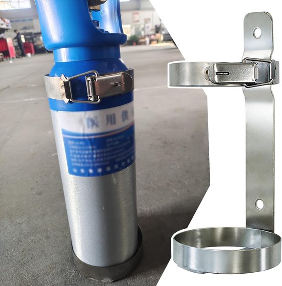Zuurstof Opslag Rek - Gascilinder Beugel - Veilig Opbergen - Met Anti-slip Clip - Voor 10L Cilinders - Metaal