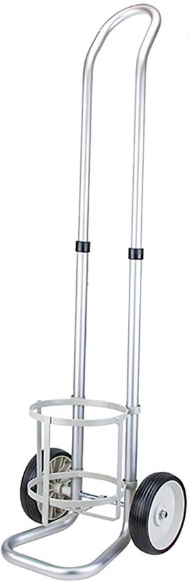 Zuurstoffleshouder - Gasflessen trolley - Veilig transport - Met 2 wielen - 2-20L flessen - Wit