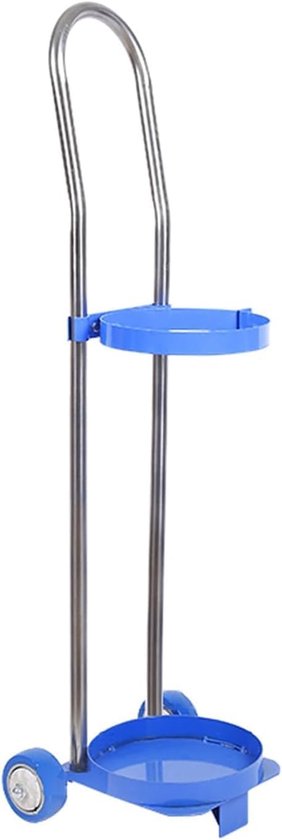 Zuurstofflessenrek - Flessenwagen - Stabiel Transport - Geluidsarme Wielen - 80 cm Hoogte - Staal