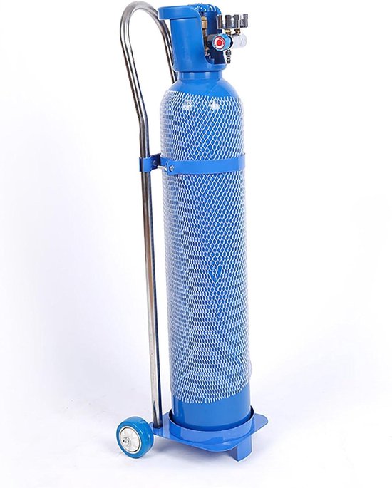 Zuurstofflessenwagen - Flessenhouder - Transport en Opslag - Kantelbestendig - Tot 20 liter - Blauw