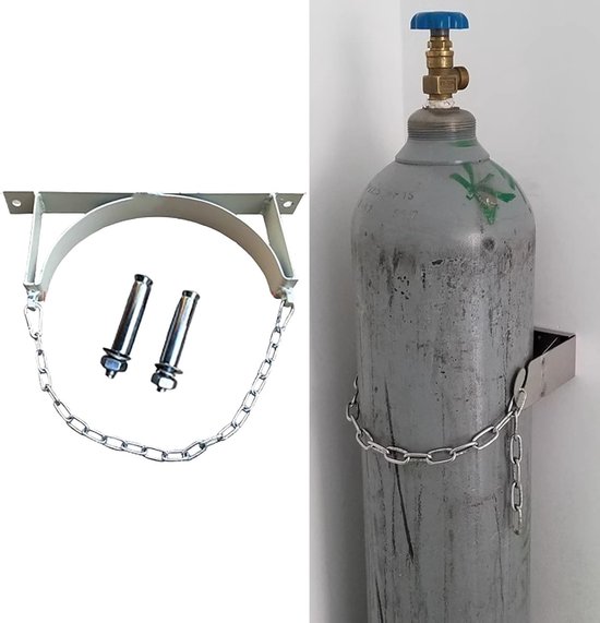 Zuurstoftankhouder - Cilinderopslag - Veilig Transport - Met Veiligheidsketting - 35cm Lengte